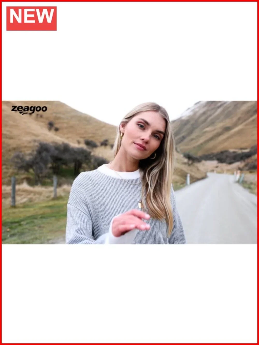 Zeagoo Lightweight Oversized Knit Sweater Long Sleeve Crew Neck Pullover